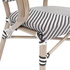 Flash Furniture Marseille Sedia impilabile da bistrò commerciale per interni/esterni con braccioli, textilene e telaio in alluminio con stampa bambù