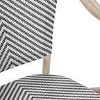 Flash Furniture Marseille Sedia impilabile da bistrò commerciale per interni/esterni con braccioli, textilene e telaio in alluminio con stampa bambù