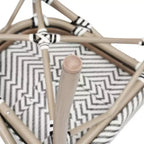 Flash Furniture Marseille Sedia impilabile da bistrò commerciale per interni/esterni con braccioli, textilene e telaio in alluminio con stampa bambù