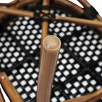 Flash Furniture Confezione da 2 Sedie Bistrò Impilabili Commerciali da Interno/Esterno Bordeaux con Braccioli, Rattan PE e Telaio in Alluminio con Stampa Effetto Bambù