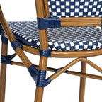 Flash Furniture Confezione da 2 Sedie Bistrò Impilabili Commerciali da Interno/Esterno Bordeaux con Braccioli, Rattan PE e Telaio in Alluminio con Stampa Effetto Bambù