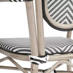 Flash Furniture Set da 4 Sedie Impilabili con Braccioli per Ristorante, da Interno/Esterno, Modello Marseille Thonet, con Telaio in Alluminio con Stampa Effetto Bambù e Textilene