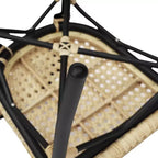 Flash Furniture Cannes Sedia impilabile da bistrò Thonet commerciale per interni/esterni, in rattan di canna PE e telaio in alluminio