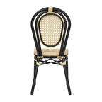 Flash Furniture Cannes Sedia impilabile da bistrò Thonet commerciale per interni/esterni, in rattan di canna PE e telaio in alluminio