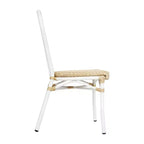 Flash Furniture Cannes Sedia impilabile da bistrò Thonet commerciale per interni/esterni, in rattan di canna PE e telaio in alluminio