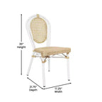 Flash Furniture Cannes Sedia impilabile da bistrò Thonet commerciale per interni/esterni, in rattan di canna PE e telaio in alluminio