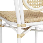 Flash Furniture Cannes Sedia impilabile da bistrò Thonet commerciale per interni/esterni, in rattan di canna PE e telaio in alluminio