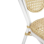 Flash Furniture Cannes Sedia impilabile da bistrò Thonet commerciale per interni/esterni, in rattan di canna PE e telaio in alluminio