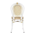 Flash Furniture Cannes Sedia impilabile da bistrò Thonet commerciale per interni/esterni, in rattan di canna PE e telaio in alluminio