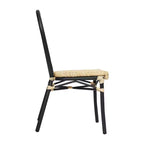 Flash Furniture Cannes Sedia impilabile da bistrò Thonet commerciale per interni/esterni, in rattan di canna PE e telaio in alluminio