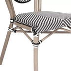Flash Furniture Marseille Sedia Impilabile da Bistrò Commerciale per Interni/Esterni in Stile Thonet, Telaio in Alluminio con Tessuto Textilene e Stampa Bambù