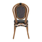 Flash Furniture Marseille Sedia Impilabile da Bistrò Commerciale per Interni/Esterni in Stile Thonet, Telaio in Alluminio con Tessuto Textilene e Stampa Bambù