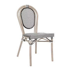 Flash Furniture Marseille Sedia Impilabile da Bistrò Commerciale per Interni/Esterni in Stile Thonet, Telaio in Alluminio con Tessuto Textilene e Stampa Bambù