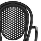 Flash Furniture Lourdes Chaise empilable de bistrot Thonet commerciale intérieure/extérieure avec accoudoirs, rotin PE et cadre en aluminium