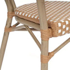 Flash Furniture Lourdes Chaise empilable de bistrot Thonet commerciale intérieure/extérieure avec accoudoirs, rotin PE et cadre en aluminium
