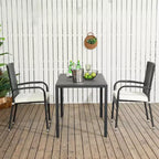 Sedie da pranzo impilabili da esterno Outsunny, sedie da pranzo da patio in vimini imbottite