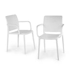 WRGHOME Bari Modern Outdoor/Indoor Plastic Resin Stacking Patio Dining Chairs (Set of 2)