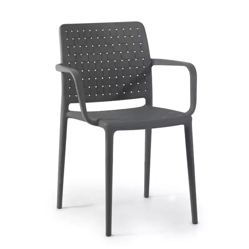 WRGHOME Bari Sedie da Pranzo Impilabili in Resina di Plastica Moderne per Esterni/Interni (Set da 2)
