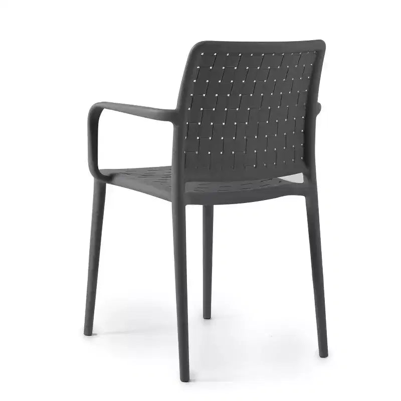 WRGHOME Bari Sedie da Pranzo Impilabili in Resina di Plastica Moderne per Esterni/Interni (Set da 2)