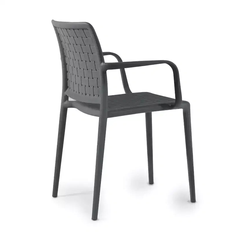 WRGHOME Bari Sedie da Pranzo Impilabili in Resina di Plastica Moderne per Esterni/Interni (Set da 2)