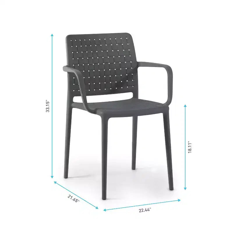 WRGHOME Bari Sedie da Pranzo Impilabili in Resina di Plastica Moderne per Esterni/Interni (Set da 2)