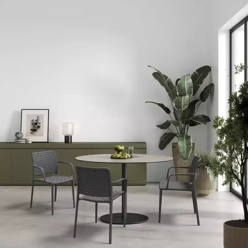 WRGHOME Bari Sedie da Pranzo Impilabili in Resina di Plastica Moderne per Esterni/Interni (Set da 2)