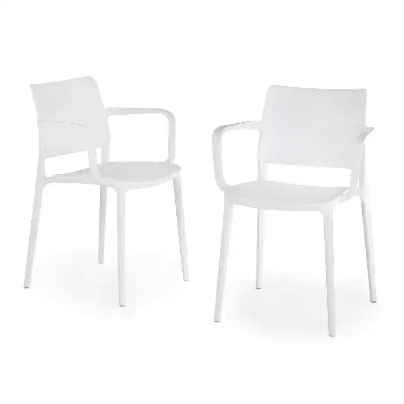 WRGHOME Garden Modern Outdoor/Indoor Plastic Resin Stacking Patio Dining Chairs (Set of 2)