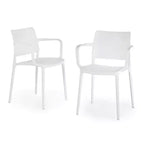 WRGHOME Garden Modern Outdoor/Indoor Plastic Resin Stacking Patio Dining Chairs (Set of 2)