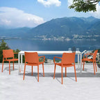 WRGHOME Giardino Sedie impilabili in resina plastica moderne per patio, da esterno/interno (set da 2)