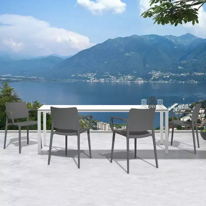 WRGHOME Giardino Sedie impilabili in resina plastica moderne per patio, da esterno/interno (set da 2)