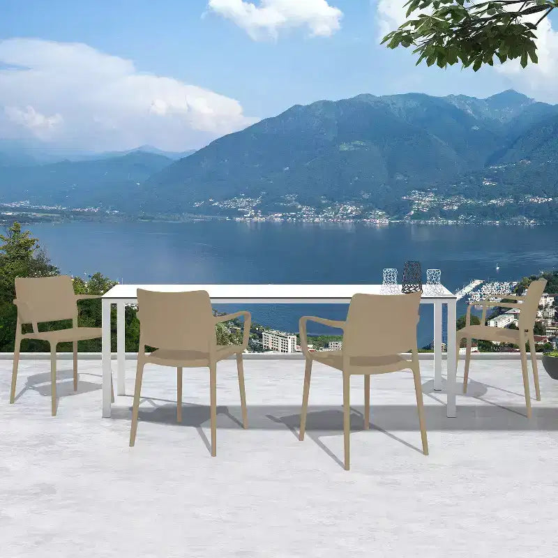 WRGHOME Giardino Sedie impilabili in resina plastica moderne per patio, da esterno/interno (set da 2)