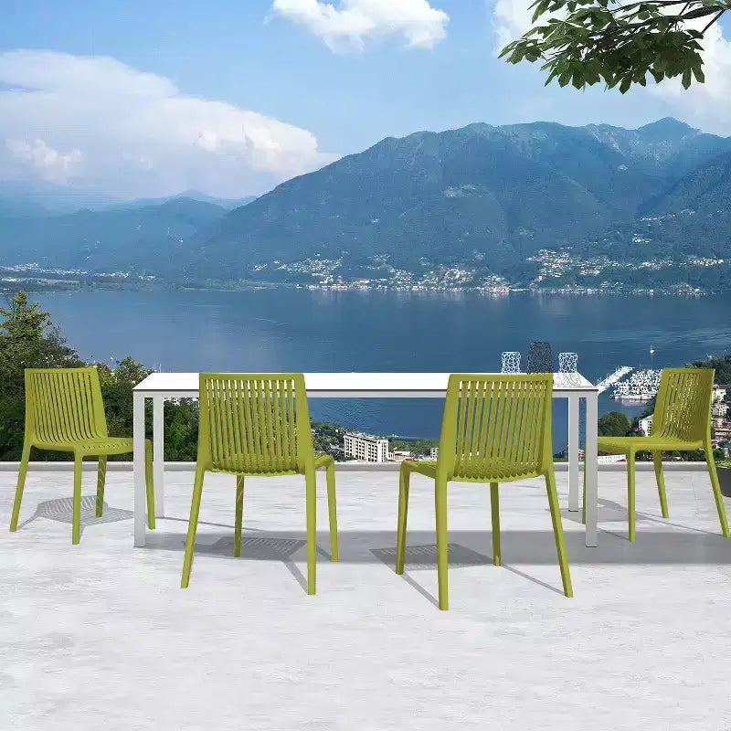 WRGHOME Ravenna Sedie da Pranzo Impilabili da Esterno/Interno in Resina Plastica (Set da 2)