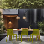 WRGHOME Ravenna Sedie da Pranzo Impilabili da Esterno/Interno in Resina Plastica (Set da 2)