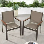 Best Choice Products Set of 2 Textilene Chairs, Conversation Dining Accent Furniture w/ Armrests
