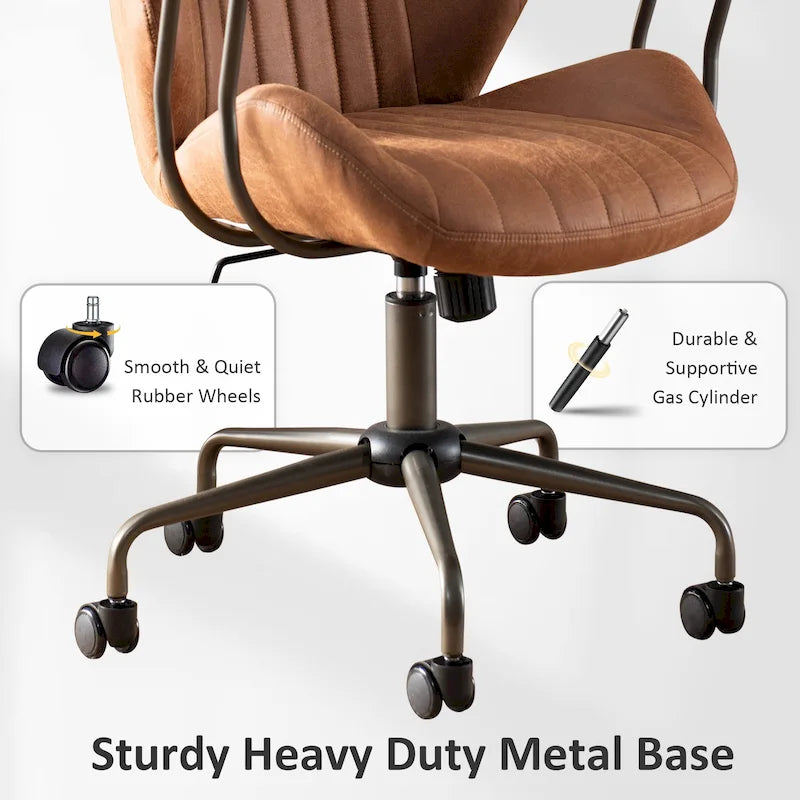 Sedia da ufficio ergonomica in pelle scamosciata Sedia da scrivania Supporto lombare