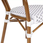 Set di Due Sedie Impilabili con Braccioli Emma & Oliver Colmar Stile Bistrot Thonet da Interno/Esterno, Seduta in Rattan PE e Struttura in Metallo