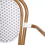 Set di Due Sedie Impilabili con Braccioli Emma & Oliver Colmar Stile Bistrot Thonet da Interno/Esterno, Seduta in Rattan PE e Struttura in Metallo