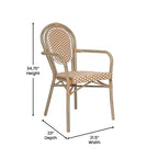 Set di Due Sedie Impilabili con Braccioli Emma & Oliver Colmar Stile Bistrot Thonet da Interno/Esterno, Seduta in Rattan PE e Struttura in Metallo