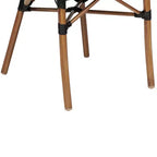 Merrick Lane Mael Set di Due Sedie Impilabili in Stile Bistrò Thonet con Braccioli, Seduta in Textilene e Telaio in Metallo con Finitura Bambù per Interni/Esterni