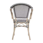 Merrick Lane Mael Set di Due Sedie Impilabili in Stile Bistrò Thonet con Braccioli, Seduta in Textilene e Telaio in Metallo con Finitura Bambù per Interni/Esterni