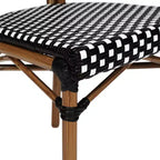 Sedia impilabile Merrick Lane Celia in stile Thonet, sedile in rattan PE e telaio in metallo per uso interno/esterno