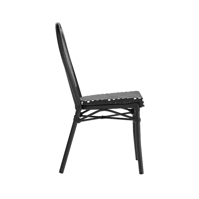 Sedia impilabile Merrick Lane Celia in stile Thonet, sedile in rattan PE e telaio in metallo per uso interno/esterno