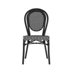 Sedia impilabile Merrick Lane Celia in stile Thonet, sedile in rattan PE e telaio in metallo per uso interno/esterno