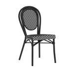 Sedia impilabile Merrick Lane Celia in stile Thonet, sedile in rattan PE e telaio in metallo per uso interno/esterno