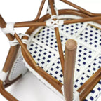Emma & Oliver Colmar Set di Quattro Sedie da Interno/Esterno Impilabili Stile Bistrot Thonet con Braccioli, Seduta in Rattan PE e Struttura in Metallo Rifinito
