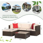 Ensemble de 5 meubles de patio d'extérieur, canapé sectionnel d'extérieur, meubles d'extérieur