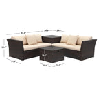 SAFAVIEH Makala Set Sezionale da Esterno con Contenitore - 58L x 26P x 32H