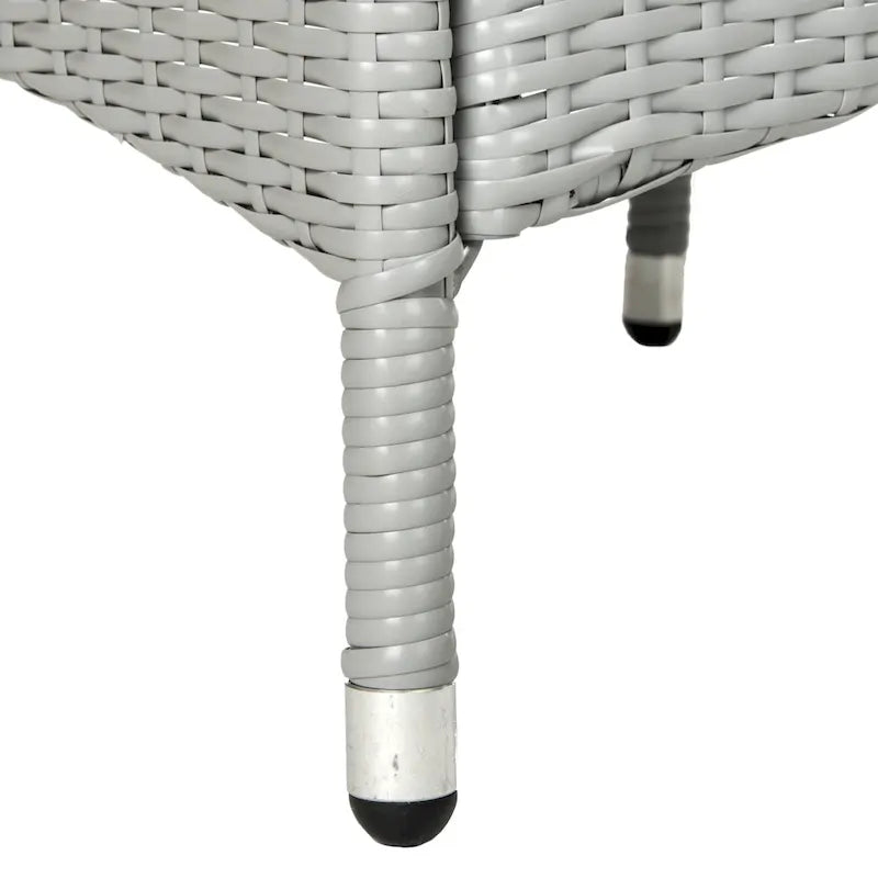 SAFAVIEH Viroana Set da 4 Pezzi in Vimini Grigio/Nero - 43L x 23P x 34A