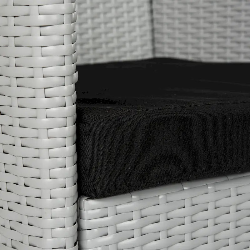 SAFAVIEH Viroana Set da 4 Pezzi in Vimini Grigio/Nero - 43L x 23P x 34A