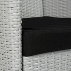 SAFAVIEH Viroana Set da 4 Pezzi in Vimini Grigio/Nero - 43L x 23P x 34A